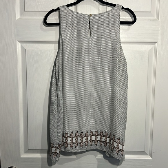 Max Edition Women’s White Panel Print Sleeveless Top - Size Large - Picture 7 of 8